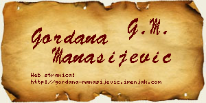 Gordana Manasijević vizit kartica